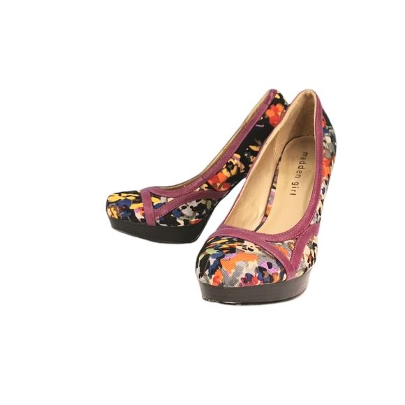 Madden Girl Shoes Madden Girl Multi Color Floral Print Purple Trim